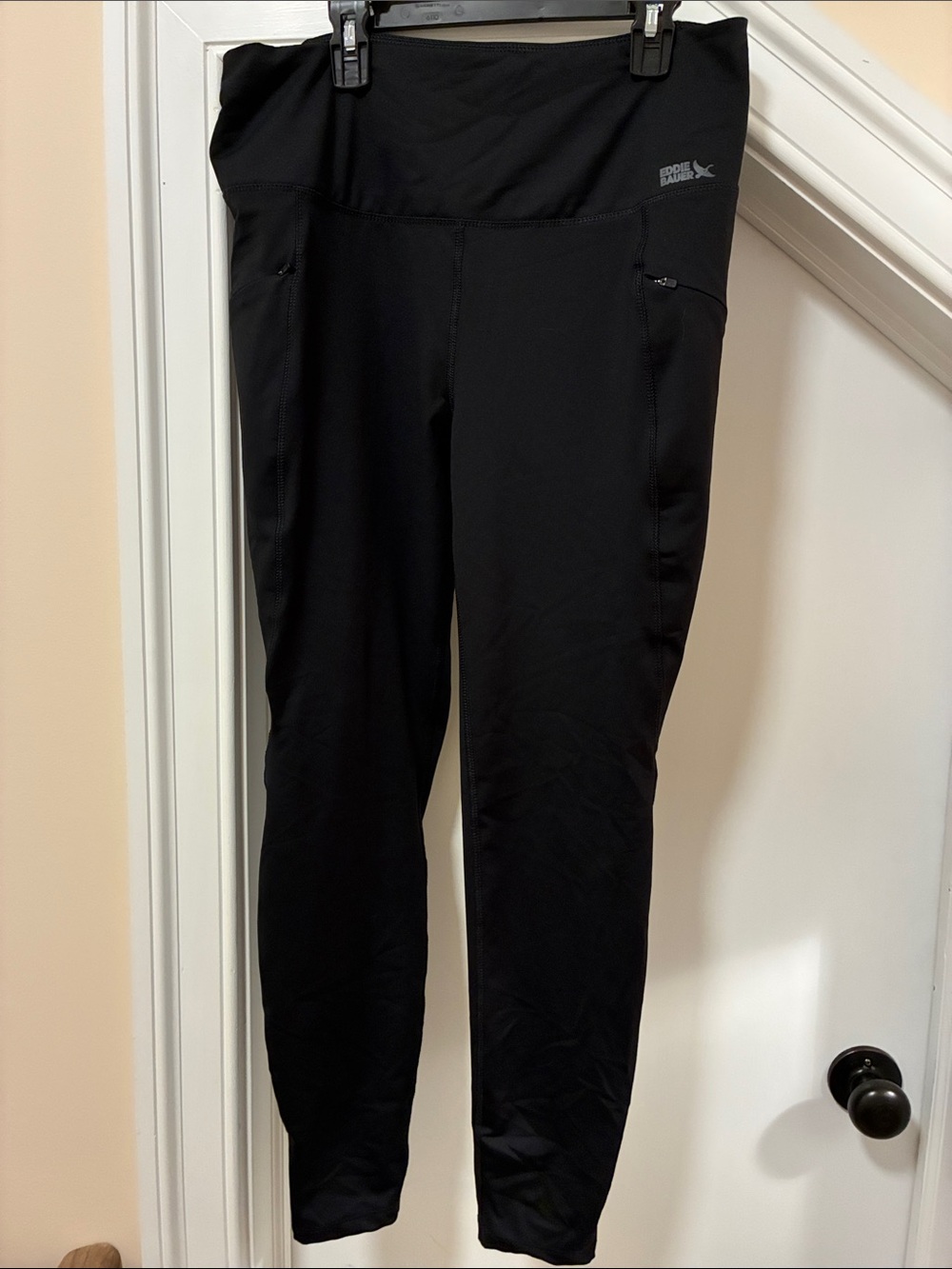 Eddie Bauer Black Athletic Track Pants with Side Zip Pocket